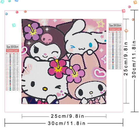 Sanrio Diamond Embroidery Hello Kitty Melody Cross Stitch Kuromi Cinnamoroll Mosaic Cartoon Painting Rhinestones Decor Home