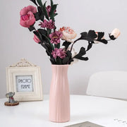 Plastic Flower Vase Imitation Ceramic Solid Color Flower Arrangement Container Living Room Decoration