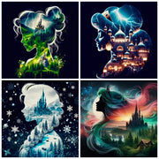 Disney Cartoon Diamond Embroidery Ariel Jasmine Painting Cross Stitch Princess Abstract Elsa Mosaic Castle Christmas Decorations