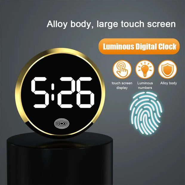 NEW LED Car Clock Touch Type Digital Quartz Watch Mini Luminous Digital Clocks Alloy Electronic Watch Car Internal Accessories