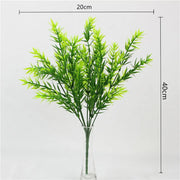 Home Garden Outdoor Wedding Decoration Fake Flower Accessory Plante Artificielle 7 Fork Plastic Fern Grass Green Leaf Fake Plant