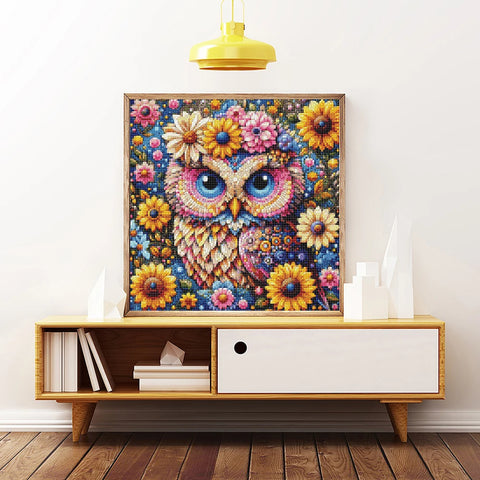 Flowery Owl DIY Diamond Painting Full Round/Square Drill Mosaic Inlay Cross Stitch Kit Home Wall decoration Gift