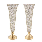 10 PCS Vases Wedding Table Centerpieces Metal Event Floor Road Lead Flowers Holders Crystal Stand For Home Decor