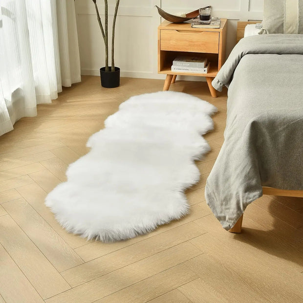 Shaggy Luxurious Fur Rug Bedroom  Soft Fluffy Faux Sheepskin Area Rugs Washable Plush Bedside Carpet for Living Room Sofa Decor