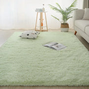 Fluffy Cream White Woolen Rug for Luxurious Bedroom and Living Room Decor - Bedroom and Living Room Soft and Cozy Silk Wool Rugs