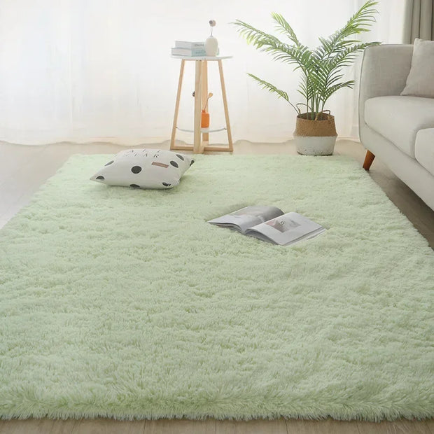 Fluffy Cream White Woolen Rug for Luxurious Bedroom and Living Room Decor - Bedroom and Living Room Soft and Cozy Silk Wool Rugs