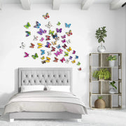 12pcs/set New Arrive Mirror Sliver 3D Butterfly Wall Stickers Party Wedding Decor DIY Home Decorations