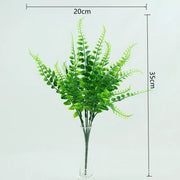 Home Garden Outdoor Wedding Decoration Fake Flower Accessory Plante Artificielle 7 Fork Plastic Fern Grass Green Leaf Fake Plant