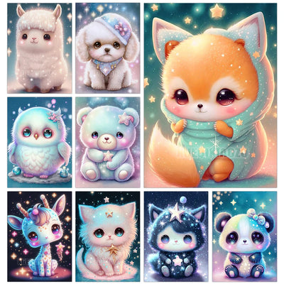 New Cute Little Bear Diamond Painting Art Picture Cartoon Animals Mosaic Cross Stitch Kit Full Diamond Embroidery Home Decor