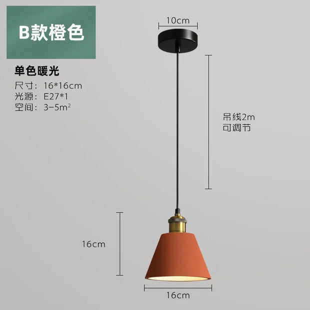 SANDYHA Nordic Industrial Style Pendant Light Modern Simplicity Pedant Lamps Macaron Simple Dining Room Bedroom Bedside Hanging