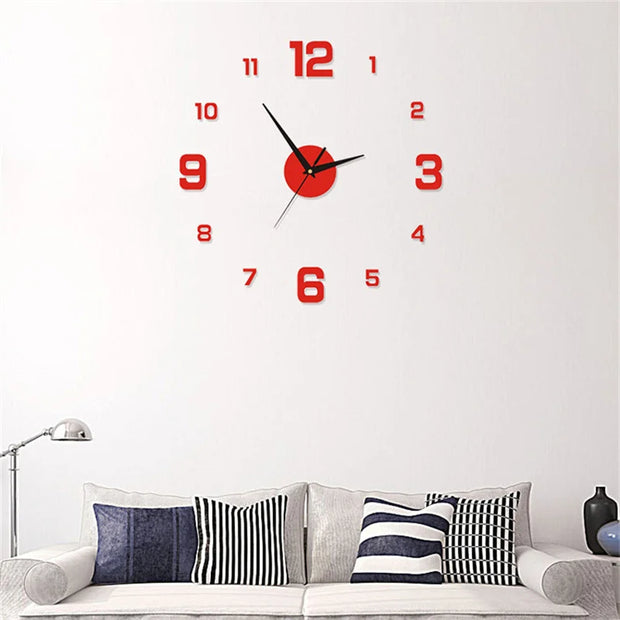 Wall Clock Glow at Night Frameless DIY Stereo Digital Clock for Home Living Room Office Wall Decroation 2024