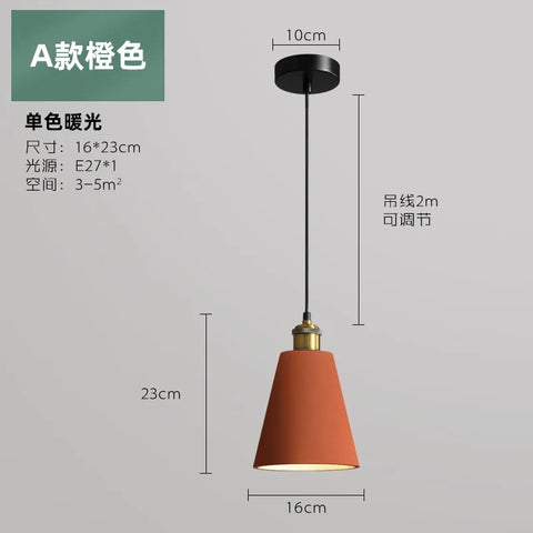 SANDYHA Nordic Industrial Style Pendant Light Modern Simplicity Pedant Lamps Macaron Simple Dining Room Bedroom Bedside Hanging