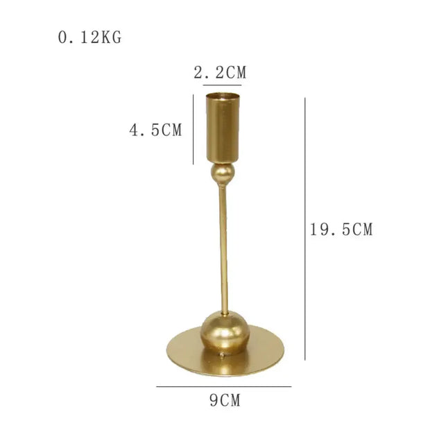 European Gold Candle Holder Metal Candlestick for Wedding Room Table Candle Stand Christmas New Year Bar Party Decoration