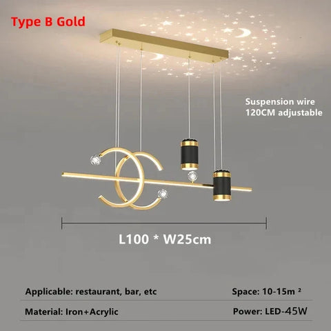 Modern Dining Room Pendant Light LED Smart Remote Control Dining Table Hanging Lamp Luxury Lustre Home Indoor Decor Chandelier