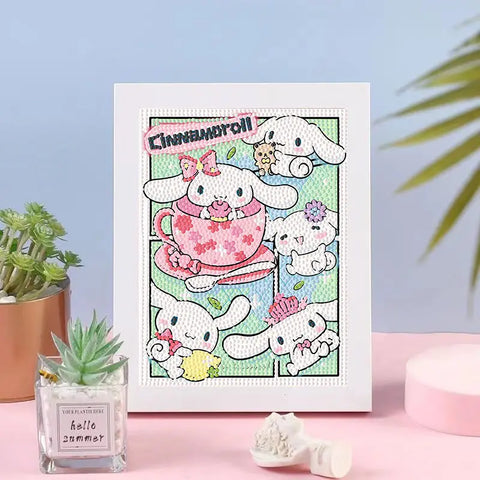 Sanrio Cartoon Diamond Painting DIY Kuromi moldey Diamond Sticker Handmade Decorative Painting Frame Dot Diamond Painting Gift