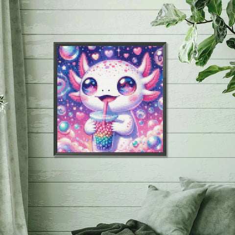 DIY Diamond Painting Cute Axolotl Full Square/Round Diamond Mosaic Cartoon Animal Art Rhinestone Picture 5D Home Decor