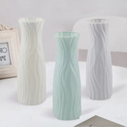 Plastic Flower Vase Imitation Ceramic Solid Color Flower Arrangement Container Living Room Decoration