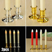 2pcs Candle Holders Shape Taper Candlestick Wedding Decoration Party Dinner Decor Candle Base Bracket Plastic Candlestick