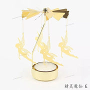 Metal Rotating Spinner Carousel Candle Tea Light Holder Table Rotating Transfer Windmill Decoration Home Elegance Candle Holder