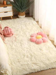 Pink Bedroom Carpet For Children's Room Cute Girls Floor Soft Mat Living Room Decoration White Fluffy Large Kids Bedside Rugs