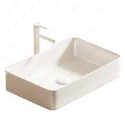 Rectangular White Ceramic Vessel Sink Bathroom Table Sink For Home Apartment Balcony Lavatory Vanity Sink Countertop Wash Basin