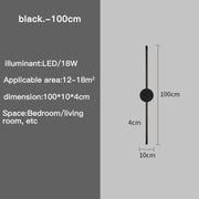 Wall Light Modern Long LED Light Black I-Shaped Wall Lamp Bedroom Living Room Corridor Interior Lighting Home Decor Lighting