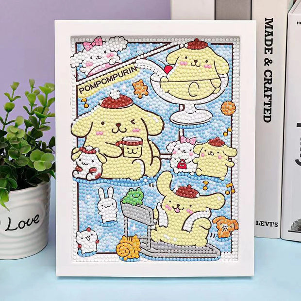 Sanrio Diamond Painting Hello Kitty Cartoon Full Diamond Mosaic 5D DIY Cross Stitch Kits Diamond Art Home Decor with Frame