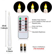 10-100PCS Wedding Flameless Candles Flickering Candlesticks Battery Operated 3D Wick LED Candle with Remote for Party Home Decor