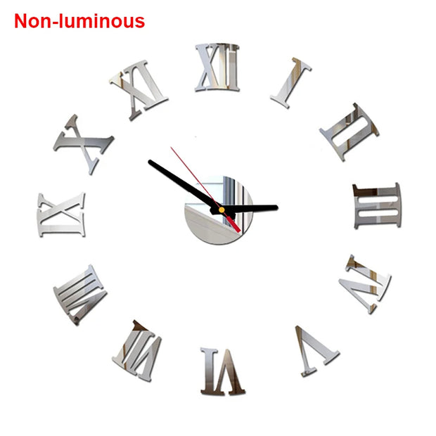 reloj de pared Luminous Wall Clock DIY Quartz Watch Clocks Acrylic Mirror Stickers Horloge Murale Wall Decor Home Decoration HOT