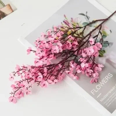 Cherry Blossoms Artificial Flowers Baby's Breath Gypsophila Mother's Day DIY Wedding Home Vase Decoration Faux Flowers Branch