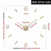 MCDFL Large Decorative Wall Clock Home Decoration 3D Mural Metal Art Ornaments Room Aesthetic DIY Big Numbers for Hours Interior