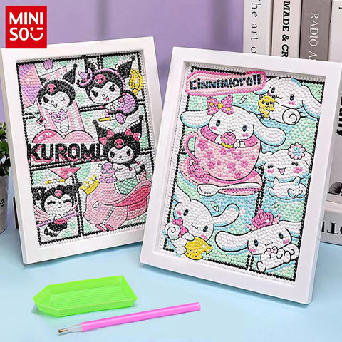 Sanrio Diamond Painting Hello Kitty Cartoon Full Diamond Mosaic 5D DIY Cross Stitch Kits Diamond Art Home Decor with Frame