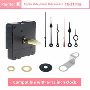 Wall Clock Mechanism Silent Quartz Movement Machine Wall Hands Silent Sweeping Second Movement with Pointer DIY Repair Parts