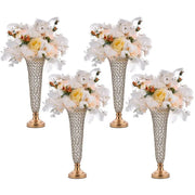 10 PCS Vases Wedding Table Centerpieces Metal Event Floor Road Lead Flowers Holders Crystal Stand For Home Decor