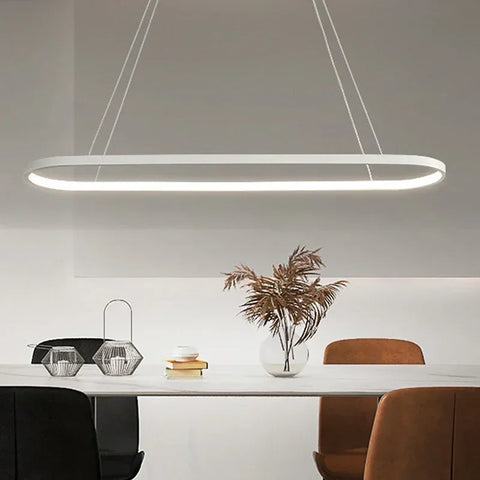 Modern LED Pendant Light 70/90cm Elliptical Restaurant Lighting Hanging Lights Bedroom Living Room Kitchen Bar Home Led Lamp