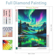 GATYZTORY 5D DIY Diamond Painting Kit, Aurora Northern Lights Landscape Diamond Embroidery Art, Mosaic Canvas for Home Wall Deco