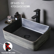 Ceramic Table Sink Above Counter Wash Basin Bathroom Lavatory Vanity Sink Art Basin Rectangular Balcony Countertop Vessel Sink