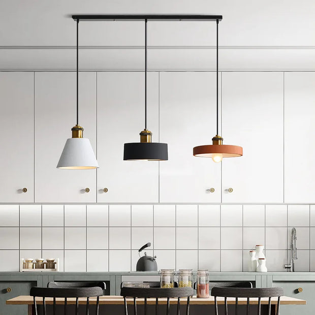 SANDYHA Nordic Industrial Style Pendant Light Modern Simplicity Pedant Lamps Macaron Simple Dining Room Bedroom Bedside Hanging