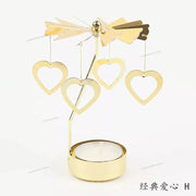 Metal Rotating Spinner Carousel Candle Tea Light Holder Table Rotating Transfer Windmill Decoration Home Elegance Candle Holder