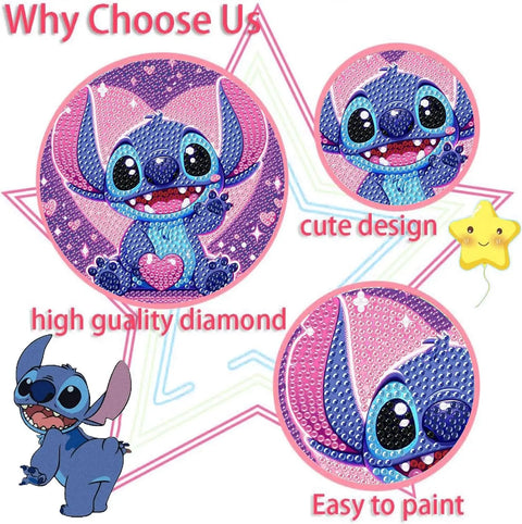 Disney Stitch Bright Diamond Crystal Frame Diamond Decorative Painting 5d DIY Children's Handmade Girl Sticker Painting