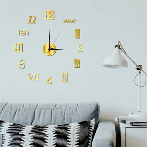 Creative Luminous Silent Wall Clock DIY Living Room Bedroom Three-dimensional Decorative Digital Clock Acrylic Wall Home Decor