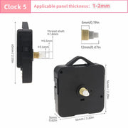 Wall Clock Mechanism Silent Quartz Movement Machine Wall Hands Silent Sweeping Second Movement with Pointer DIY Repair Parts