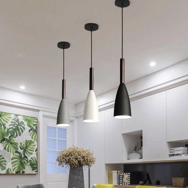 Modern Nordic Pendant Lights Simple Lamps Multicolor Minimalist Hanging Lamps E27 Edison Bulb for Kitchen Dining Bedroom