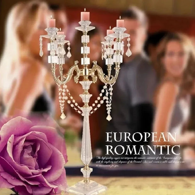 Acrylic Candle Holders with Crystal Pendants, Wedding Centerpieces, Marriage Candlestick, Home Decor, 77 cm, 30 "Height