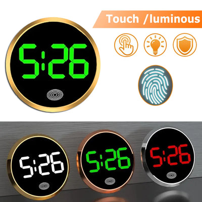 NEW LED Car Clock Touch Type Digital Quartz Watch Mini Luminous Digital Clocks Alloy Electronic Watch Car Internal Accessories