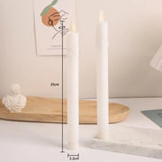 10" Dipped wax Swinging Flameless Moving Wick Dancing Flame Led Taper Candlestick Home Wedding Party table Lighting Decor-H25CM