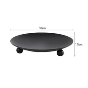 1 Pcs Black Gold Round Metal Candle Holder Tray Long Pole Candle Base Wedding Banquet Art Deco Candle Holder Home Decor