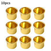 10Pcs Aluminum Candle Cups Bowl  Candlestick Metal Candle Holder Cup Drip Protectors Empty Case for Candle Making