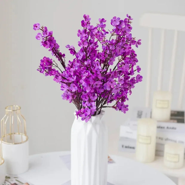 Cherry Blossoms Artificial Flowers Baby's Breath Gypsophila Mother's Day DIY Wedding Home Vase Decoration Faux Flowers Branch