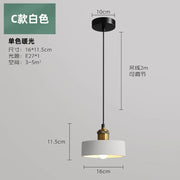 SANDYHA Nordic Industrial Style Pendant Light Modern Simplicity Pedant Lamps Macaron Simple Dining Room Bedroom Bedside Hanging